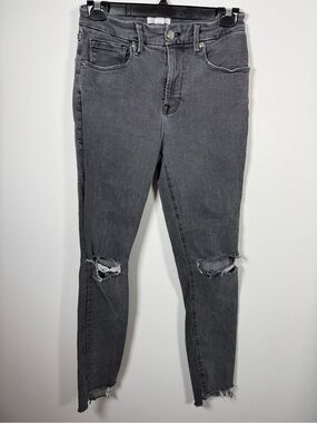 GOOD AMERICAN | Grey Good Legs High Rise Ripped Knee Jeans Size 2 / 26